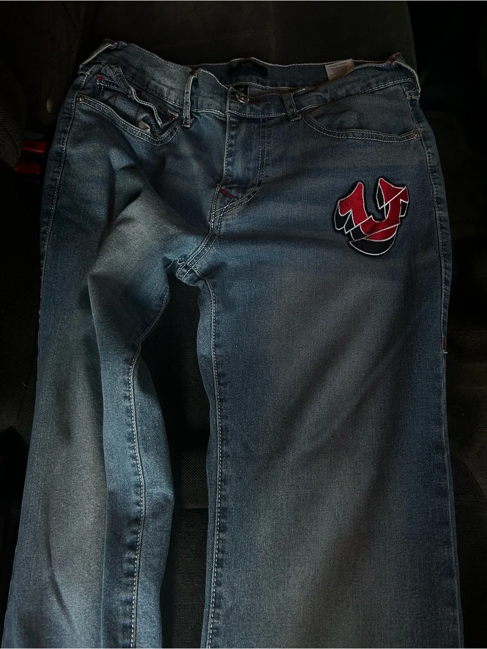 True Religion Women's Wide Leg Jeans in Faded Blue